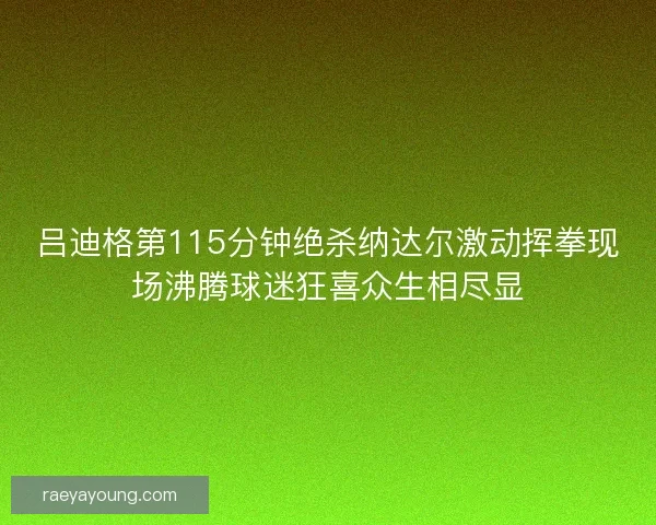 吕迪格第115分钟绝杀纳达尔激动挥拳现场沸腾球迷狂喜众生相尽显